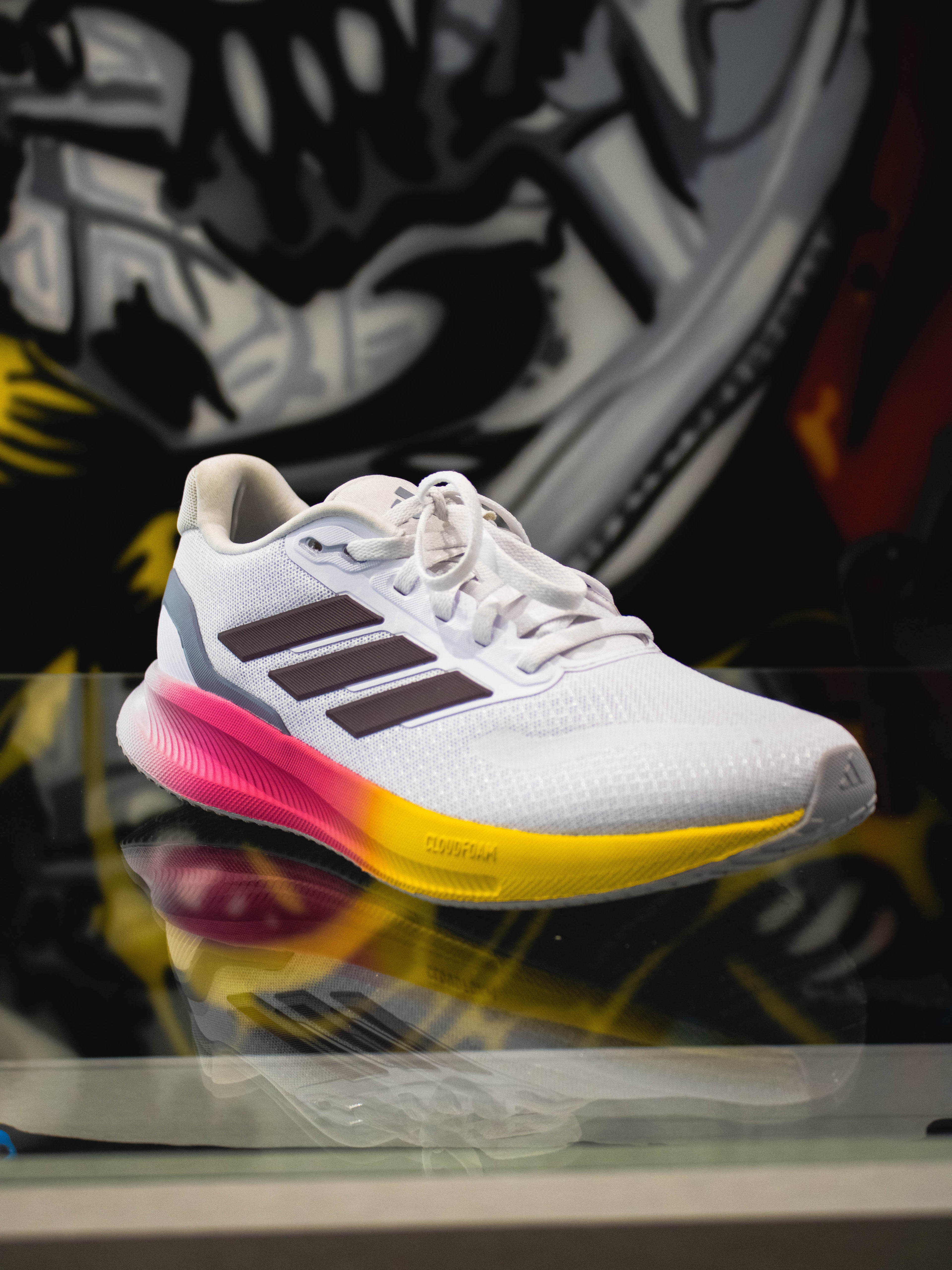 Adidas Runfalcon 5 White / Shadow Maroon / Lucid Lemon