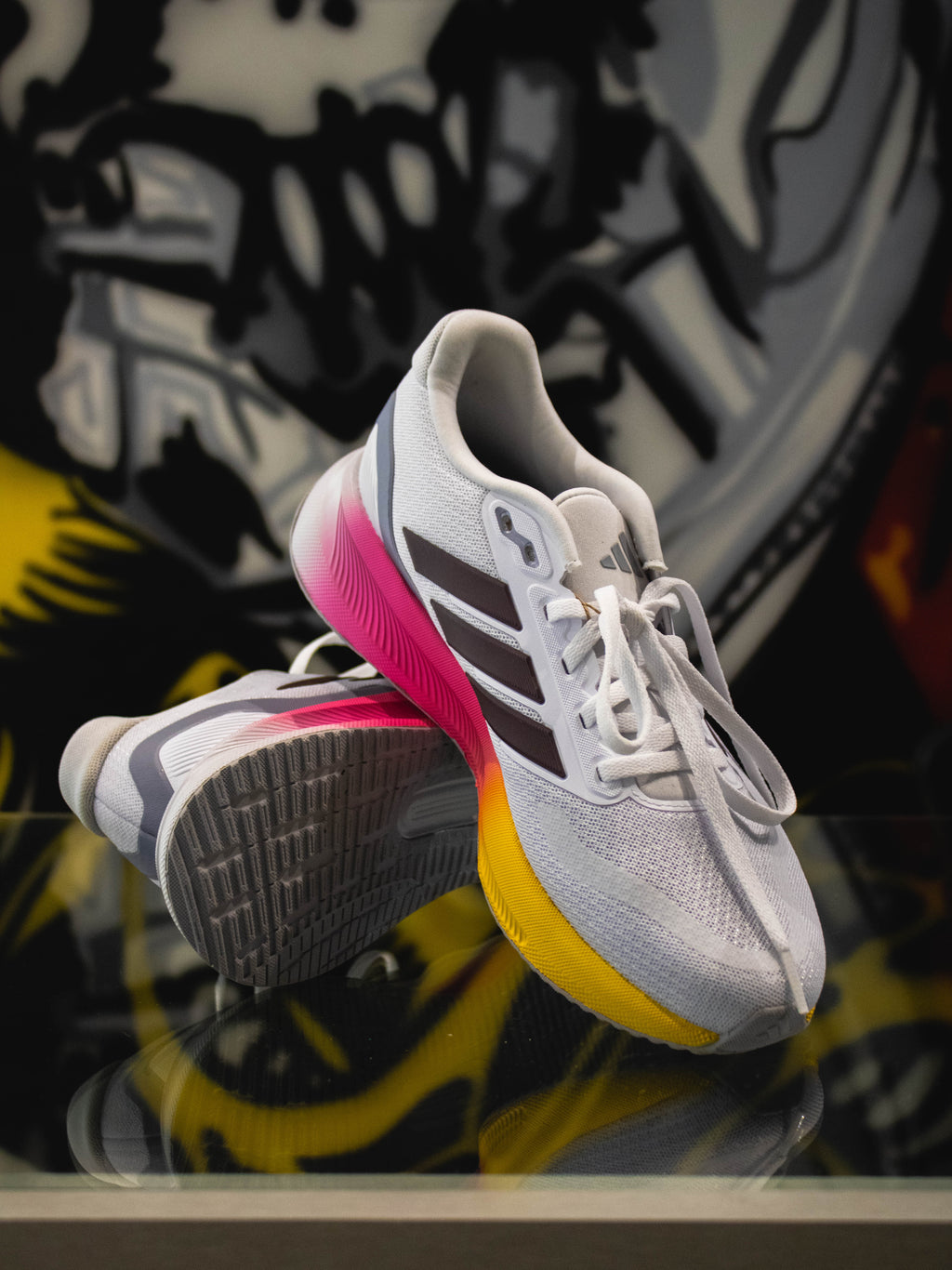 Adidas Runfalcon 5 White / Shadow Maroon / Lucid Lemon